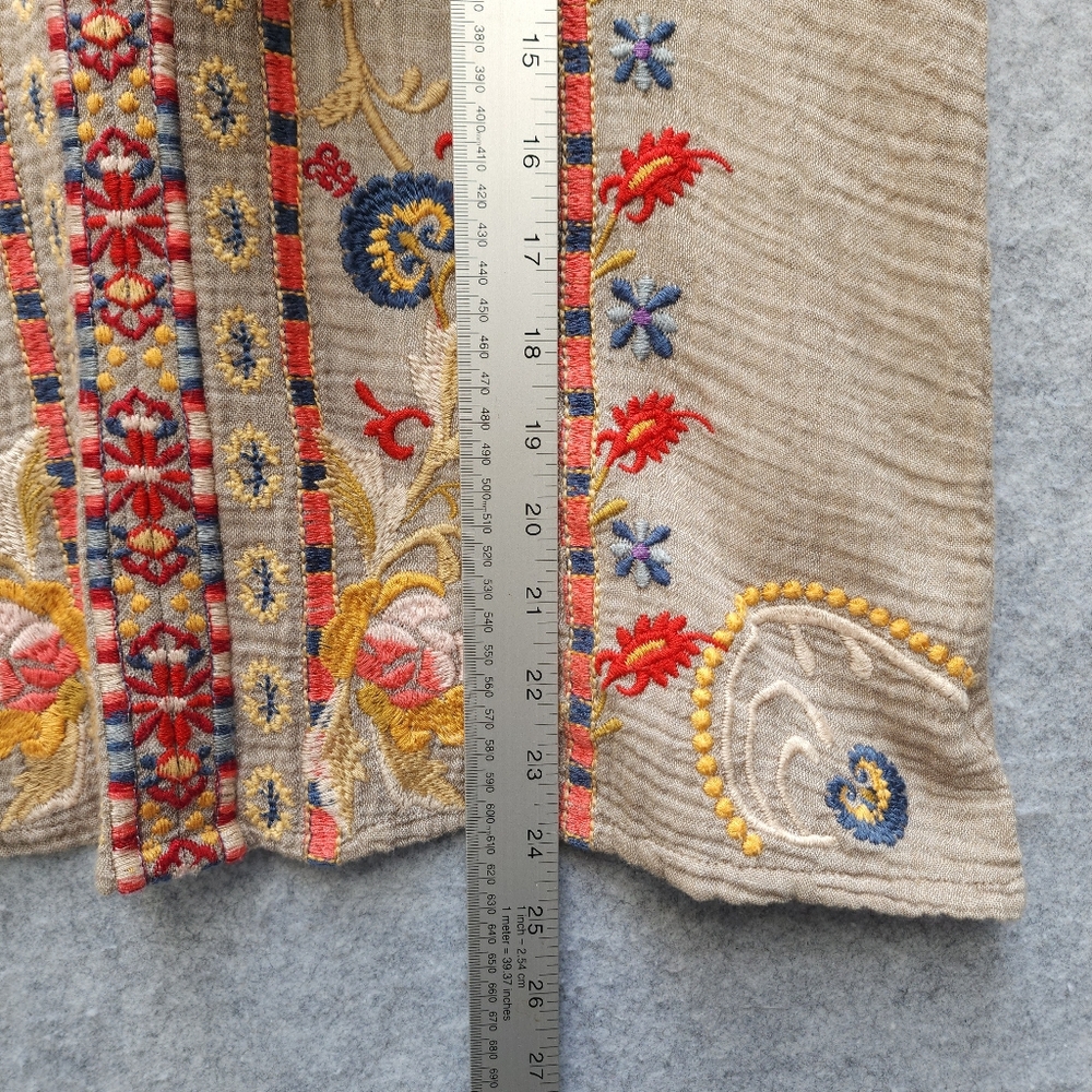 Johnny Was Embroidered Boho Artsy Boxy Top - Picture 7 of 8